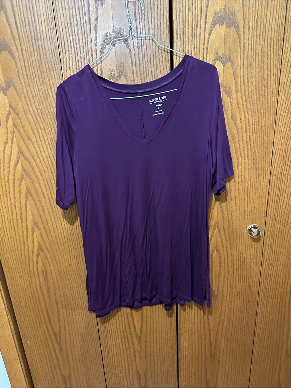 Torrid Jersey Purple V-Neck Women's Top